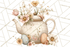 Vintage Easter Props Clipart PNG, Easter Eggs Printable Product Image 4