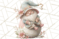 Easter Gnomes Clipart, Cute Bunny Hats, Pastel Eggs Png Product Image 4