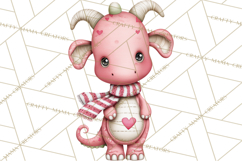 Valentine Dinosaur Clipart Cute T-Rex Sublimation PNG Love Product Image 4