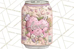 Valentine Picnic Party Clipart, Pink Heart Picnic PNG Product Image 4