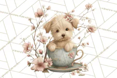 Springtime Baby Animal Clipart PNG, Cute Tea Party Bunnies Product Image 4