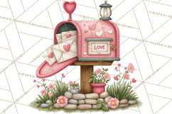 Valentine Dinosaur Clipart Cute T-Rex Sublimation PNG Love Product Image 5