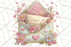 Pink Romantic Letter Clipart, Love Notes Clip Art PNG Product Image 5