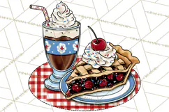 4th of July Retro Diner Clipart, Patriotic Americana Diner Product Image 5