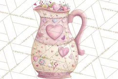 Valentine Picnic Party Clipart, Pink Heart Picnic PNG Product Image 5
