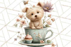 Springtime Baby Animal Clipart PNG, Cute Tea Party Bunnies Product Image 2