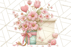 Pink Romantic Letter Clipart, Love Notes Clip Art PNG Product Image 2