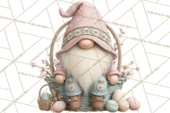 Easter Gnomes Clipart, Cute Bunny Hats, Pastel Eggs Png Product Image 2