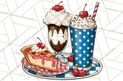 4th of July Retro Diner Clipart, Patriotic Americana Diner Product Image 2