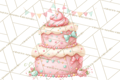 Cartoon Birthday Cake Clipart, Cute Realistic Cake PNG Product Image 3