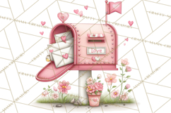 Valentine Dinosaur Clipart Cute T-Rex Sublimation PNG Love Product Image 3
