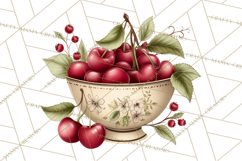 Farmhouse Cherry Kitchen Clipart, Rustic Cherry Kitchen Png Product Image 3