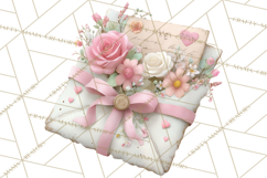 Pink Romantic Letter Clipart, Love Notes Clip Art PNG Product Image 4