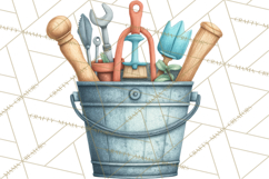 Spring Garden Tools Clipart, Cute Gardening Tools PNG Product Image 4