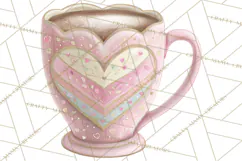 Valentine Picnic Party Clipart, Pink Heart Picnic PNG Product Image 4