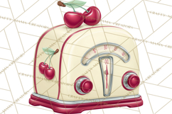 Farmhouse Cherry Kitchen Clipart, Rustic Cherry Kitchen Png Product Image 5