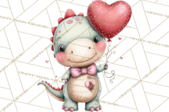 Valentine Dinosaur Clipart Cute T-Rex Sublimation PNG Love Product Image 5