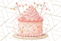 Cartoon Birthday Cake Clipart, Cute Realistic Cake PNG Product Image 5