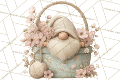 Easter Gnomes Clipart, Cute Bunny Hats, Pastel Eggs Png Product Image 5
