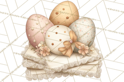 Vintage Easter Props Clipart PNG, Easter Eggs Printable Product Image 5