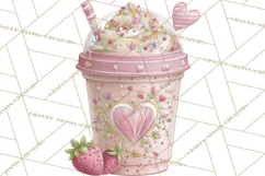 Valentine Picnic Party Clipart, Pink Heart Picnic PNG Product Image 2