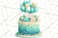 Cartoon Birthday Cake Clipart, Cute Realistic Cake PNG Product Image 2