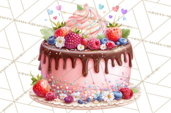 Cartoon Birthday Cake Clipart, Cute Realistic Cake PNG Product Image 3