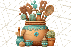 Southwestern Kitchen Clipart, Desert Kitchen Appliances PNG Product Image 3
