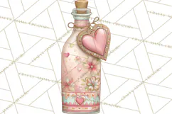 Valentine Picnic Party Clipart, Pink Heart Picnic PNG Product Image 3