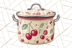 Farmhouse Cherry Kitchen Clipart, Rustic Cherry Kitchen Png Product Image 4