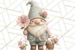 Easter Gnomes Clipart, Cute Bunny Hats, Pastel Eggs Png Product Image 4