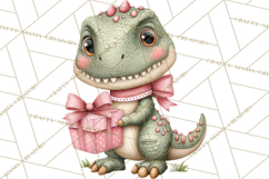 Valentine Dinosaur Clipart Cute T-Rex Sublimation PNG Love Product Image 4