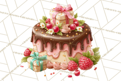 Cartoon Birthday Cake Clipart, Cute Realistic Cake PNG Product Image 4