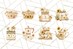 Farmhouse Sunflower Kitchen Clipart, Sunflower Kitchen Png Product Image 7