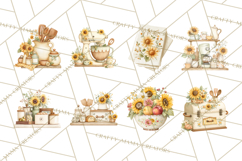 Farmhouse Sunflower Kitchen Clipart, Sunflower Kitchen Png Product Image 5
