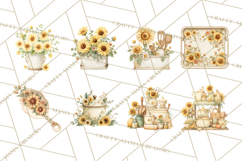 Farmhouse Sunflower Kitchen Clipart, Sunflower Kitchen Png Product Image 8