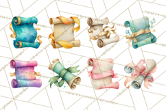 Watercolor Graduation Diploma Clipart PNG, Diploma Scroll Product Image 7