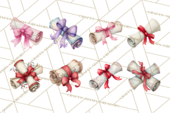 Watercolor Graduation Diploma Clipart PNG, Diploma Scroll Product Image 3