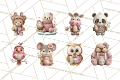 Yarn Animal Easter Clipart, Knitted Plush Easter Animals Png Product Image 7