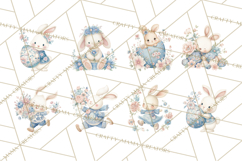 Chinoiserie Easter Clipart, Cute Elegant Bunny Easter Png Product Image 7