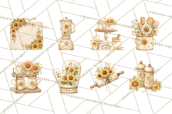 Farmhouse Sunflower Kitchen Clipart, Sunflower Kitchen Png Product Image 3