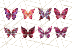 Gemstone Valentine Butterflies Red Pink Jewel Wings Clipart Product Image 12