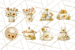 Farmhouse Sunflower Kitchen Clipart, Sunflower Kitchen Png Product Image 6