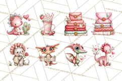 Valentine Dinosaur Clipart Cute T-Rex Sublimation PNG Love Product Image 4