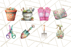 Spring Garden Clipart, Garden Tools Clip Art PNG, Watercolor Product Image 2