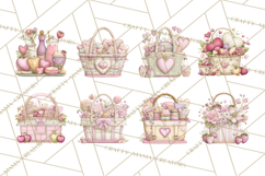 Valentine Picnic Party Clipart, Pink Heart Picnic PNG Product Image 4