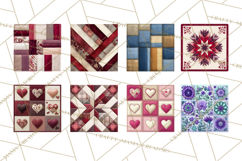 Quilt Squares Clipart PNG Rustic Patchwork Product Image 4