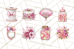 Parisian Coquette Accessories PNG, Girly Clipart, Pastel Product Image 3