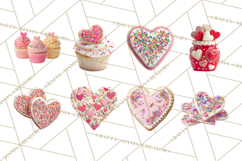 Rainbow Sprinkle Valentine Dessert Clipart PNG Product Image 4