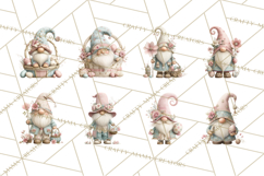 Easter Gnomes Clipart, Cute Bunny Hats, Pastel Eggs Png Product Image 3